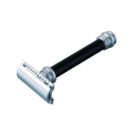 Merkur 38C HD Double Edge Safety Razor – Black Barber Pole Handle
