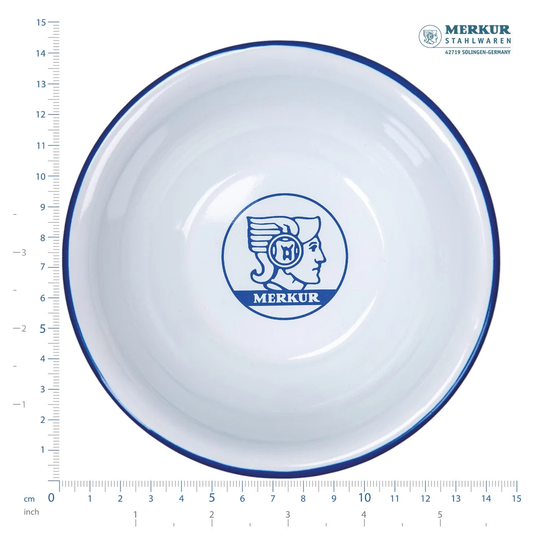 Merkur 4010 Enamel Shaving Bowl White & Blue