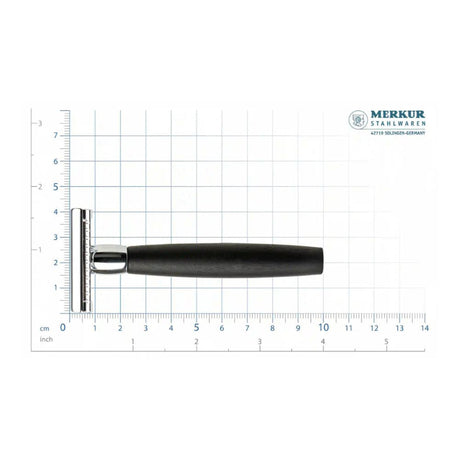 Merkur - 49c Ebony Wood Handle Safety Razor - Closed Comb
