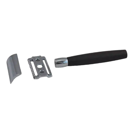 Merkur - 49c Ebony Wood Handle Safety Razor - Closed Comb