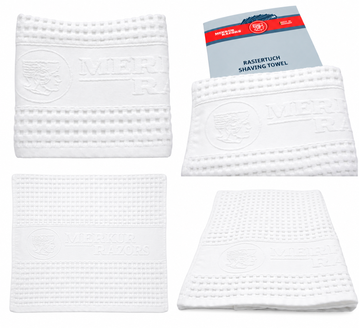 MERKUR Piqué White Premium Shaving Towel
