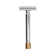 Merkur Progress 510 Long Handle Adjustable Safety Razor With Antique Brass Metal Knob
