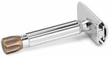 Merkur Progress Adjustable Double Edge Safety Razor Short Handle Antique Brass Knob