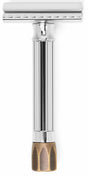 Merkur Progress Adjustable Double Edge Safety Razor Short Handle Antique Brass Knob