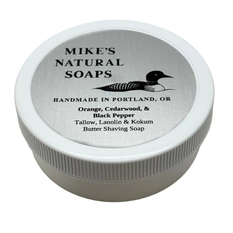 Mikes Natural Soap Orange Cedarwood Black Pepper Shaving Soap 5oz