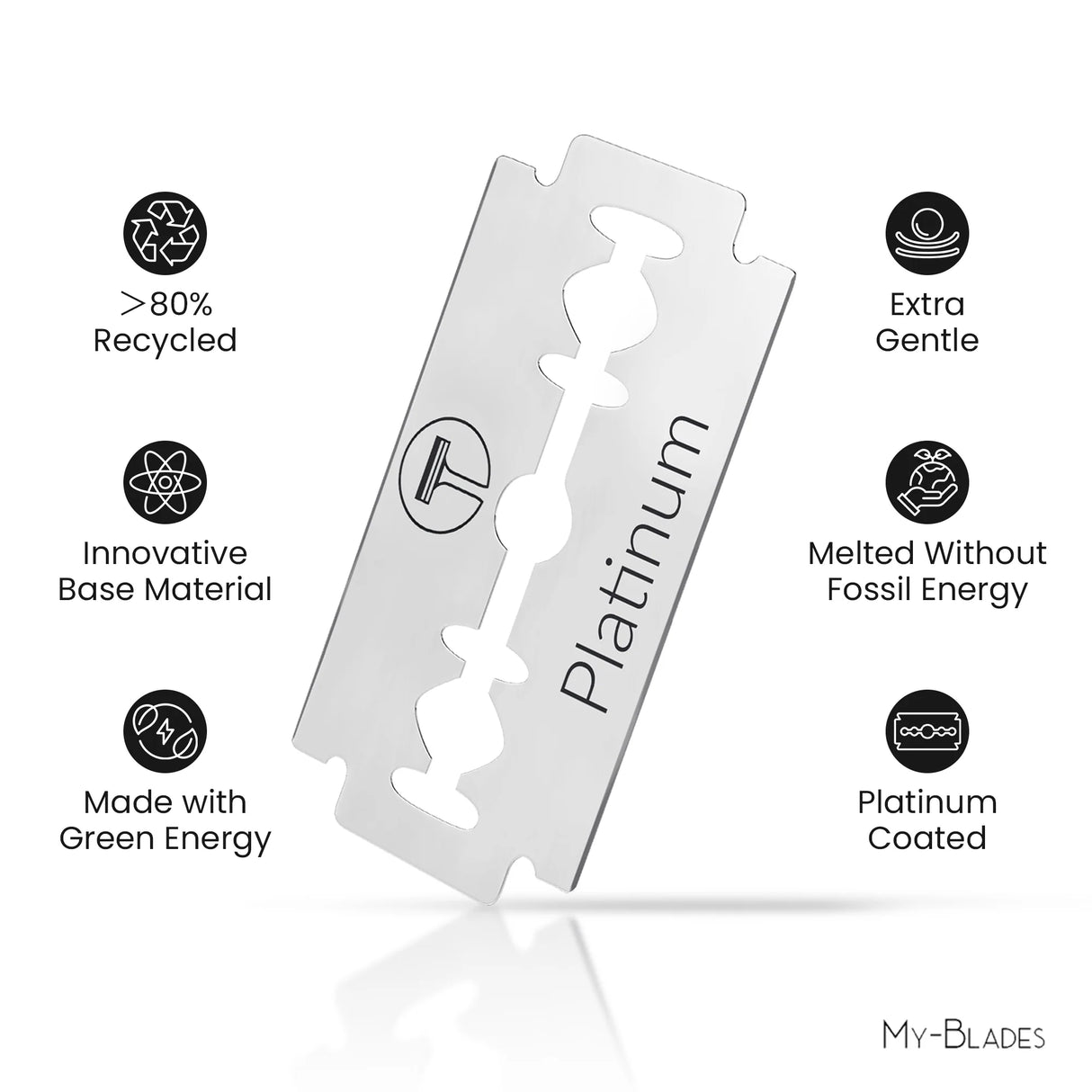 My-Blades Platinum Double Edge Razor Blades 20 Pack