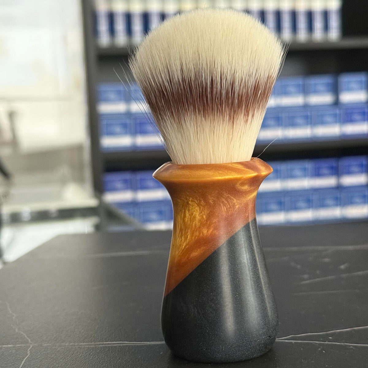 Never Alone 6 #118 26mm Regal Synthetic Knot Resin Handle Shaving Brush