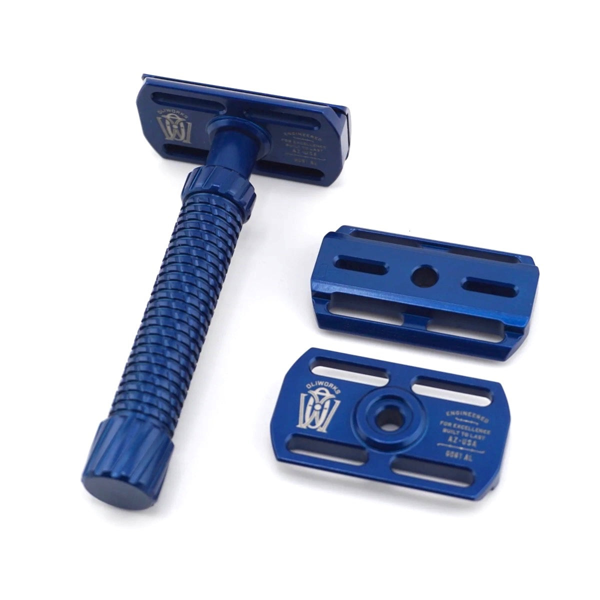 Oliworks M3teorite Aluminum 両刃カミソリ OliWorks M3TEORITE Aluminum Safety Razor Blue | Lightweight DE