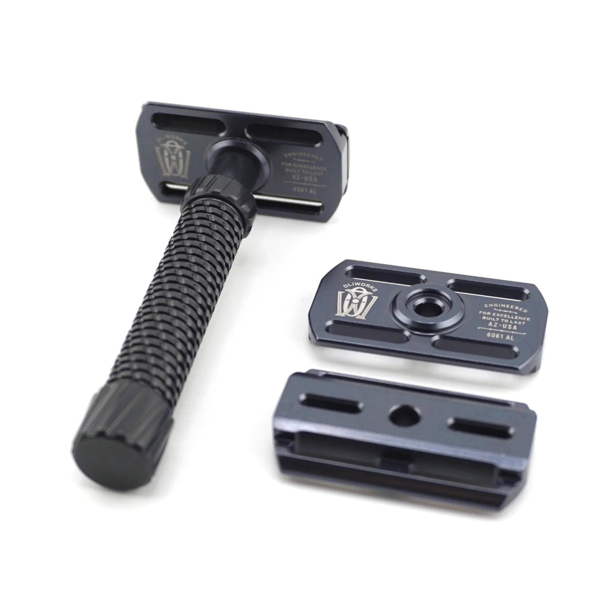 OliWorks M3TEORITE Aluminum Razor Gray | Lightweight DE Razor