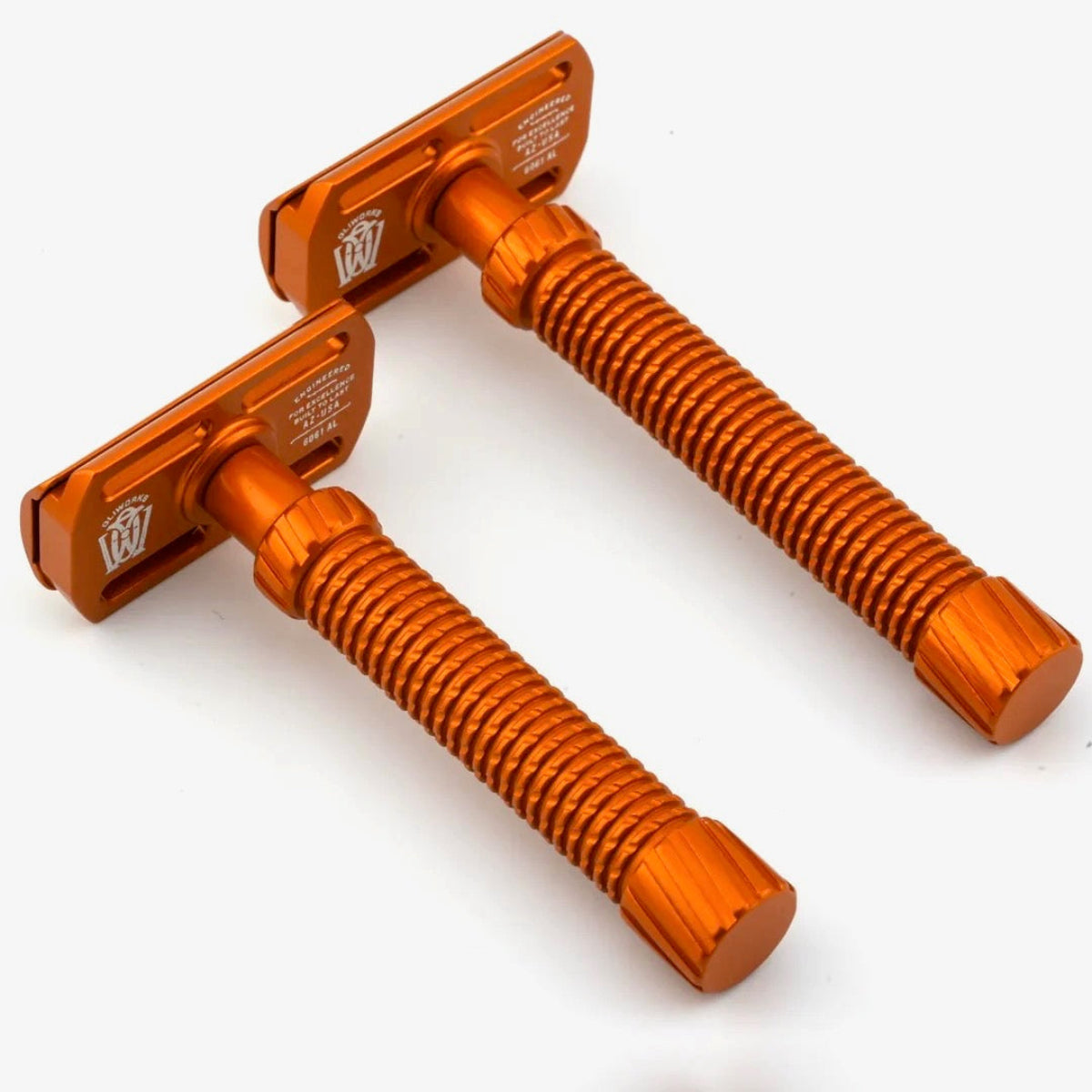 OliWorks M3TEORITE Aluminum Safety Razor Orange