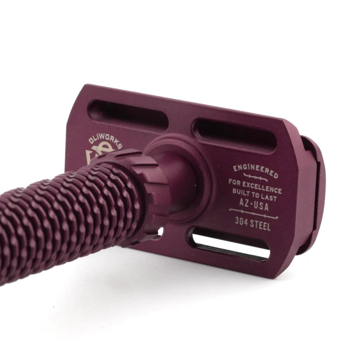 OliWorks M3TEORITE Stainless Steel Safety Razor DARK CHERRY