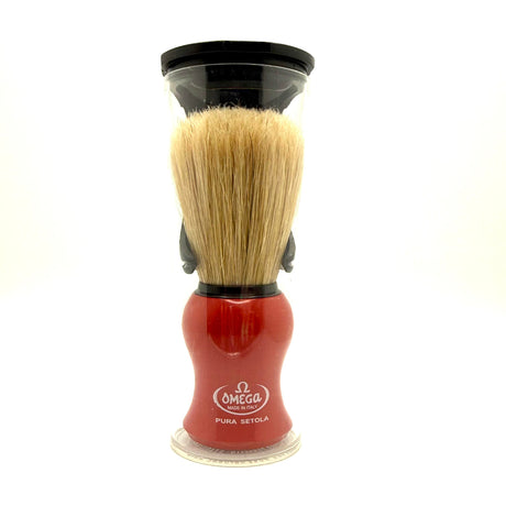 Open Box Omega Pure Boar Bristle Shaving brush with Stand