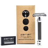 Parker 76R Deluxe Safety Razor & Pure Badger Brush 3-Piece Shave Set