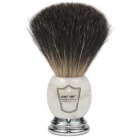 Parker 99R Heavyweight Butterfly Razor & Black Badger Brush 3-Piece Shave Set