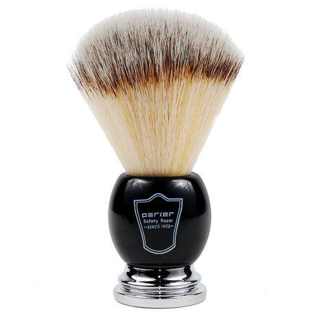 Parker -Black & Chrome Handle Synthetic Shaving Brush and Stand