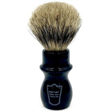 Parker Black Handle Deluxe Pure Badger Long Handle Shaving Brush & Stand 22mm