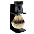 Parker Black Handle Silvertip Badger Shaving Brush and Stand