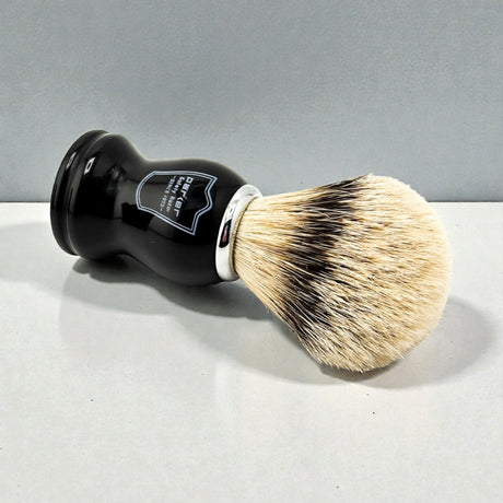 Parker Black Handle Silvertip Badger Shaving Brush and Stand