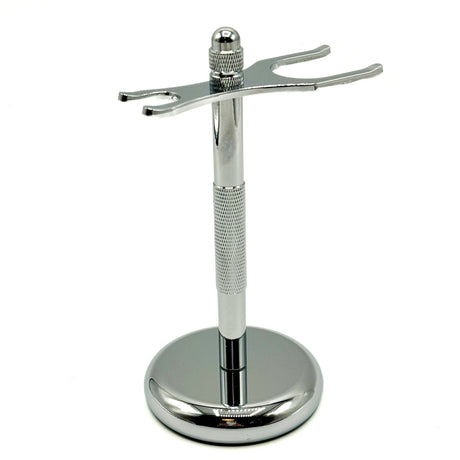 Parker Chrome 2-Prong Heavyweight Razor and Brush Shaving Stand