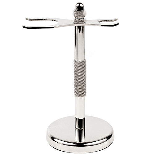 Parker Chrome 2-Prong Heavyweight Razor and Brush Shaving Stand