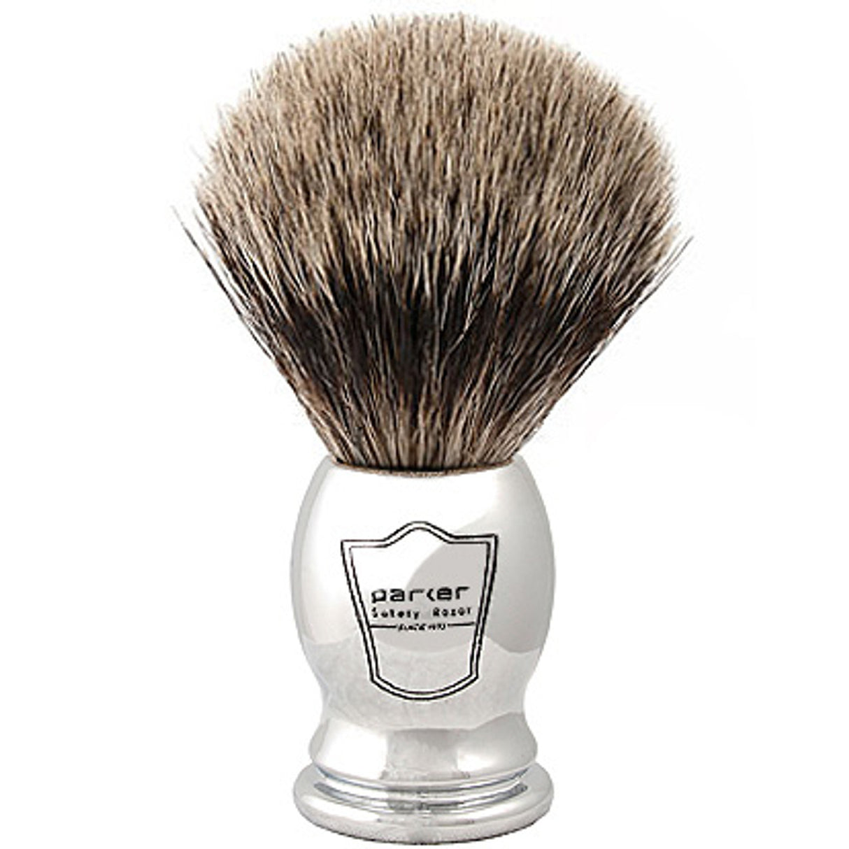 Parker - Chrome Handle Pure Badger Shaving Brush & Stand