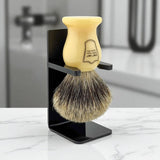 Parker Classic Ivory Handle Pure Badger Shaving Brush and Stand