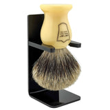 Parker Classic Ivory Handle Pure Badger Shaving Brush and Stand