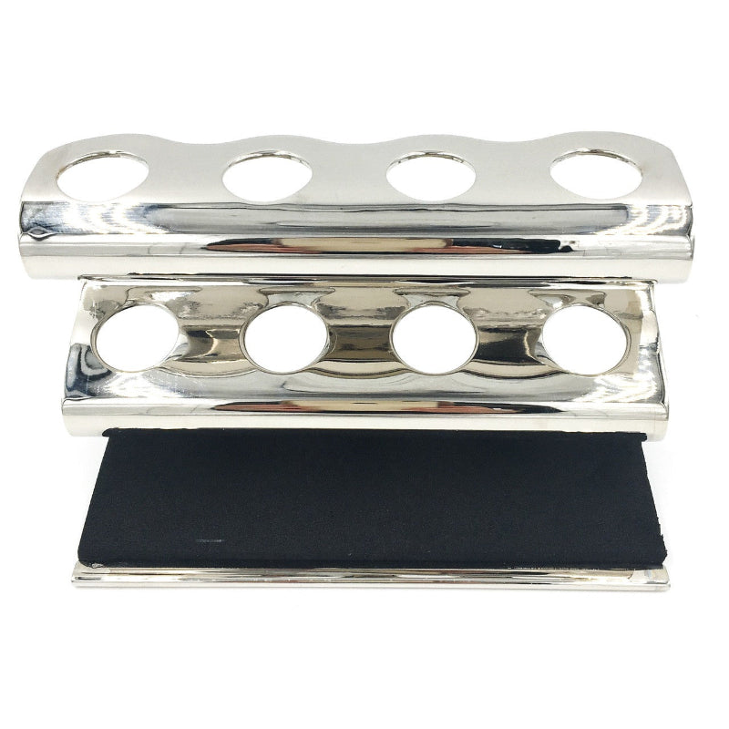 Razor On Razor Stand Parker - Deluxe Chrome Razor Stand - Holds 4 Double Edge Safety Razors ...