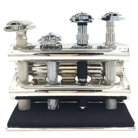 Parker - Deluxe Chrome Razor Stand - Holds 4 Double Edge Safety Razors
