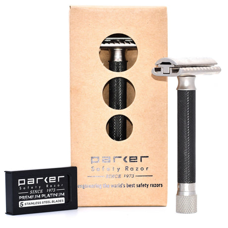 Parker Deluxe Variant Adjustable Safety Razor & Pure Badger Brush 3-Piece Shave Set
