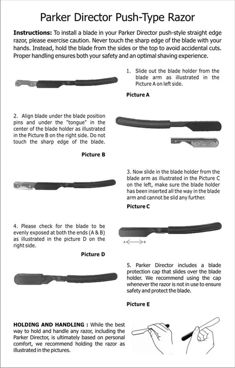 Parker Director CH Non Folding Straight Barber Razor