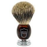 Parker Faux Horn Handle Pure Badger Shaving Brush and Stand