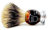 Parker Faux Horn Handle Pure Badger Shaving Brush and Stand