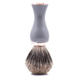 Parker Gray & Rose Gold Handle Pure Badger Shaving Brush & Stand 21mm