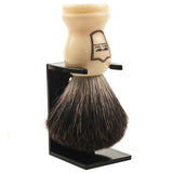 Parker Ivory Handle Black Badger Shaving Brush & Stand 20mm