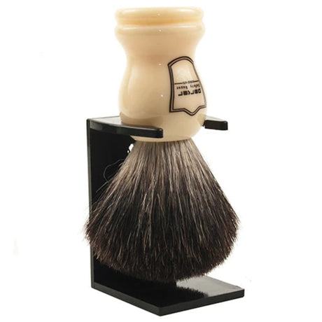 Parker Ivory Handle Black Badger Shaving Brush & Stand 20mm
