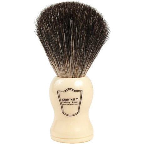 Parker Ivory Handle Black Badger Shaving Brush & Stand 20mm