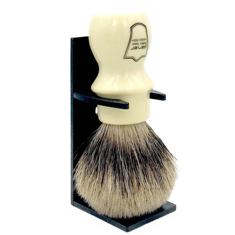 Parker Ivory Handle Deluxe Pure Badger Long Handle Shave Brush & Stand