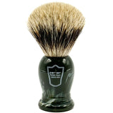 Parker King Size Marble Handle Pure Badger Shaving Brush and Stand
