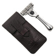 Parker Mach 3 Compatible Travel Razor with Leather Case
