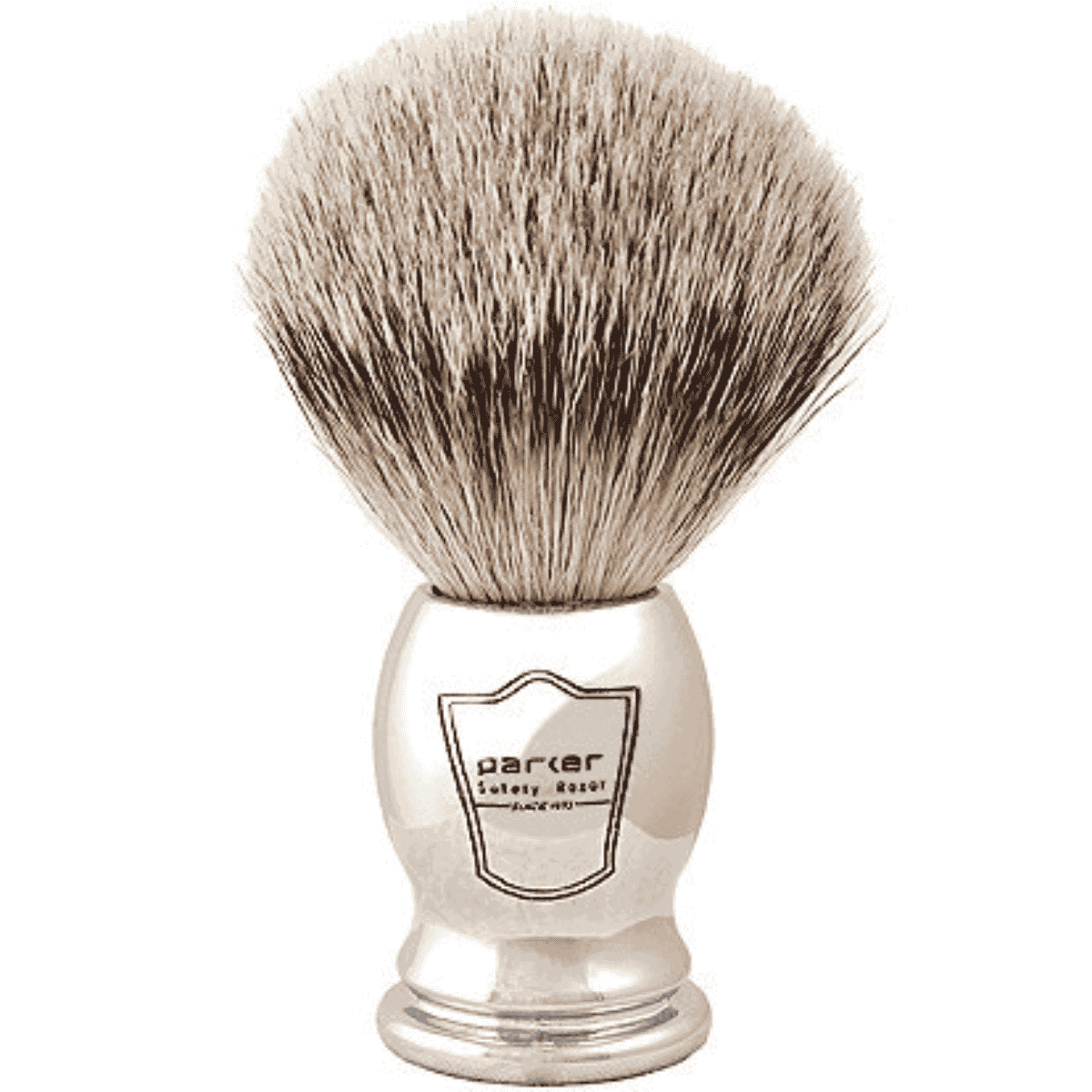 Parker Silvertip Badger Chrome Handle Shaving Brush and Stand