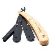 Parker SRP Pine & Stainless Steel Clip Type Straight Barber Razor
