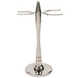 Parker Stainless Steel "Modern" 2 prong Razor & Brush Shave Stand