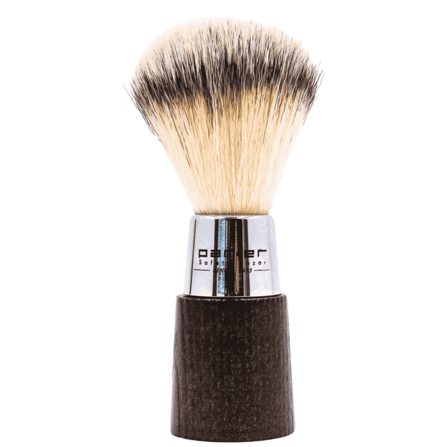 Parker Walnut & Chrome Handle Synthetic Shave Brush & Stand
