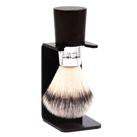 Parker Walnut & Chrome Handle Synthetic Shave Brush & Stand