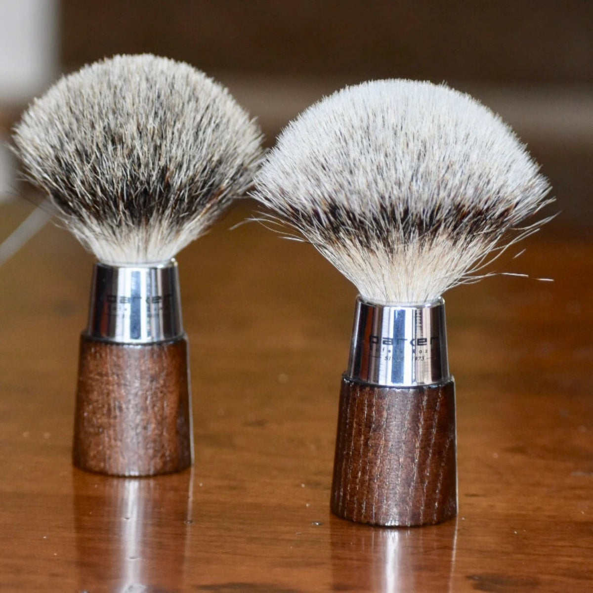 Parker Walnut Handle Deluxe Pure Badger Shaving Brush & Stand 20mm