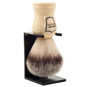 Parker White Handle Synthetic Shaving Brush & Stand 20mm