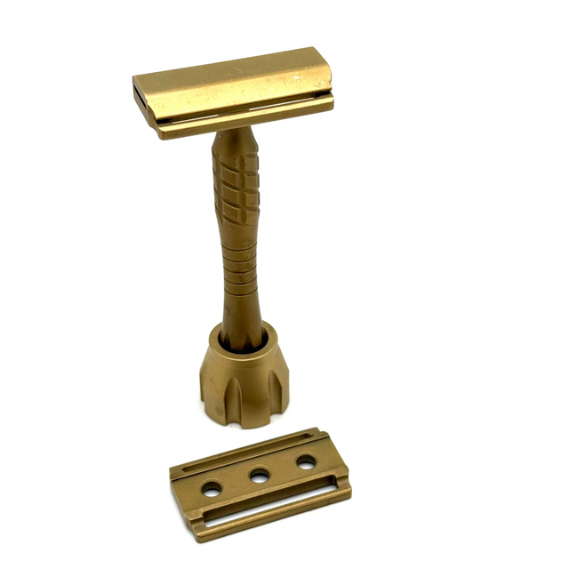 Pre-Owned Aylsworth Kopparkant Double Edge Safety Razor with stand and additonal + plate (Copy)