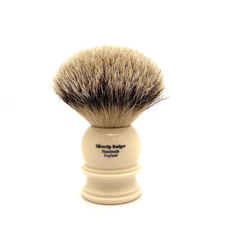 Pre-Owned - Edwin Jagger - 5EJ467 English Shaving Brush, Imitation Ivory with Silver Tip Badger, Extra Large