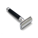 Pre-Owned Edwin Jagger Double Edge Safety Razor Black Chrome 3D Laser Diamond Grip Handle